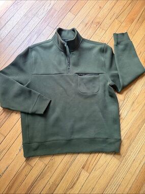 Banana Republic Olive Green Half-Zip Pullover Sweater